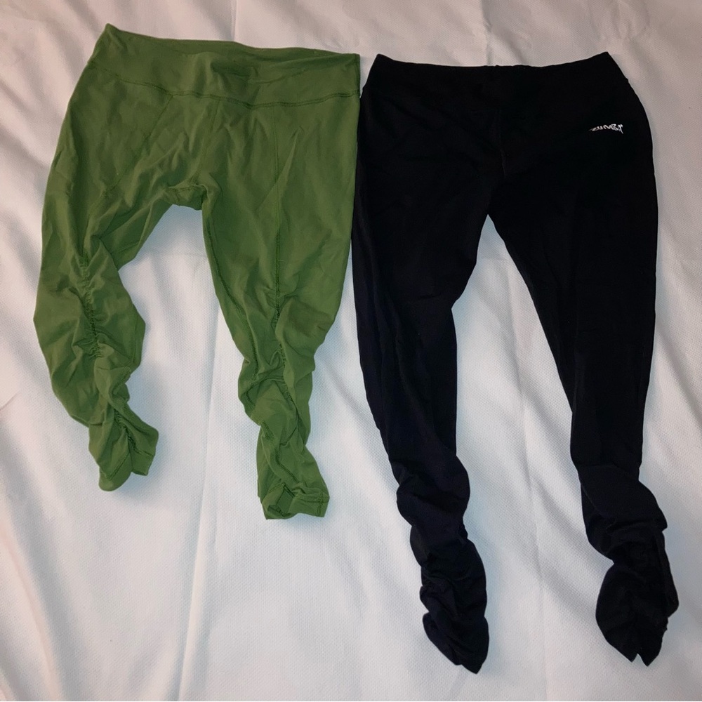 Vintage Zumba wear Green and Black Leggings Set